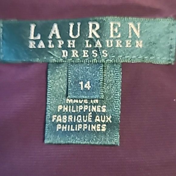 Ralph Lauren Cocktail A-Line Swing Dress Plunge V-Neck Knee Length Short Sleeve - Picture 8 of 16